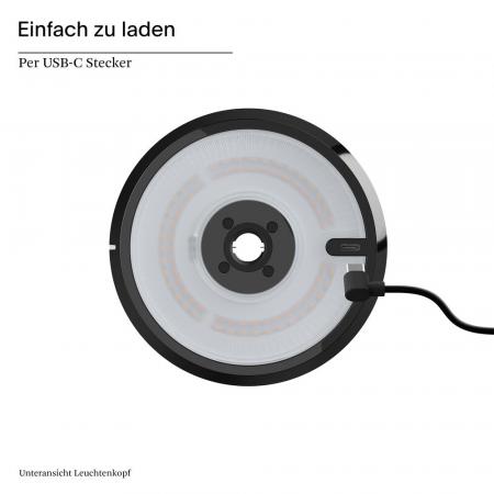 Sigor Akku-Tischleuchte Mahina USB-C 355mm schwarz 2,2W FlexMood 2200K/2700K IP20 168/181lm Ra85 dim