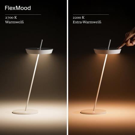 Sigor Akku-Tischleuchte Mahina USB-C 355mm weiß 2,2W FlexMood 2200K/2700K IP20 168/181lm Ra85 dimmbar