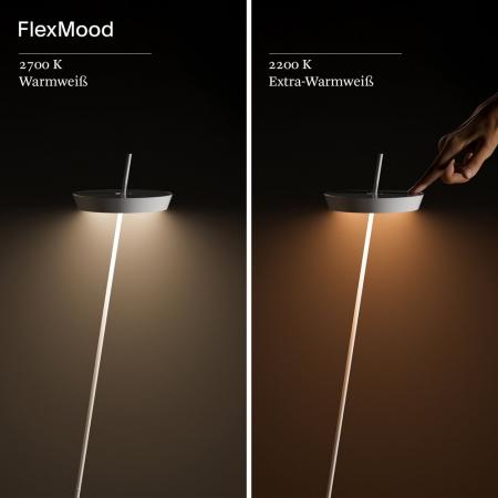 Sigor Akku-Stehleuchte Mahina USB-C 1300mm weiß 2,2W Flex-Mood 2200K/2700K IP20 168/181lm Ra85 dimmbar