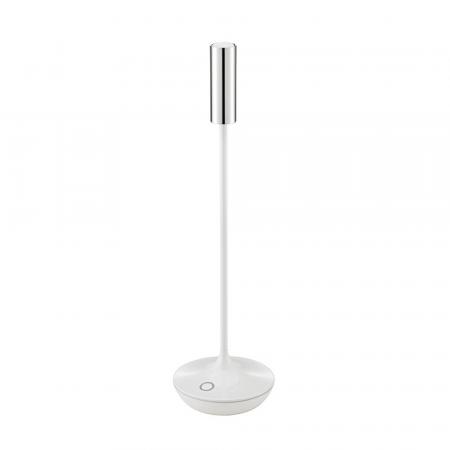 Sigor Akku-Tischleuchte Nucandle keramikweiß/chrom 1,6W 2700K IP54