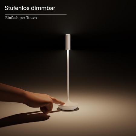 Sigor Akku-Tischleuchte Nucandle keramikschwarz 1,6W 2700K IP54