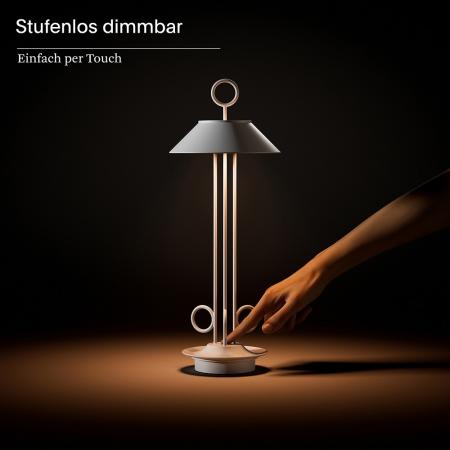 Sigor Nudiderot Akku-Tischleuchte schneeweiß dimmbar Flex-Mood 2200K/2700K IP54 In- & Outdoor