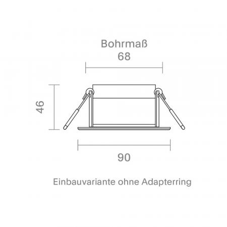 Sigor Einbauleuchte Argent IP54 BM68/83mm weiß IP54 8W 3000-2000K 36° 430lm Ra90 dtw 360° schwenkbar - Dim-To-Warm