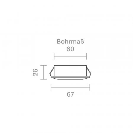Sigor Einbauleuchte 60 Diled 5W 330lm 3000K schwarz 36° dimmbar