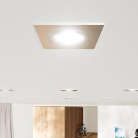 Sigor Einbauleuchte 68 Diled Eckig 6W 370lm 2700K stahl 36° dimnbar