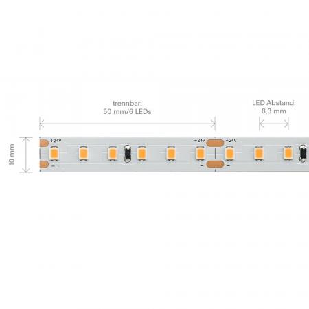 Sigor 9,6W/m EXPERT Vario Cut LED-Streifen 3000K 120 LED/m IP00 24V 845lm RA90 laufender Meter
