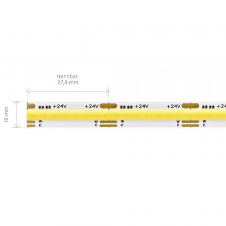 Sigor 15W/m COB Tunable White LED-Streifen 2700-4000K 5m 576 LED/m IP20 24V 1.605lm/m RA90