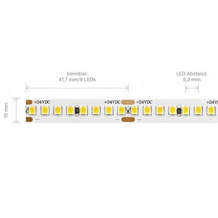 Sigor 18W/m PRO LED-Streifen 3000K 5m 192 LED/m IP20 24V 2607lm RA90
