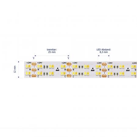 Sigor 38,4W/m Tunable White LED-Streifen 2100-4000K 5m 480 LED/m IP20 24V 3200lm RA90