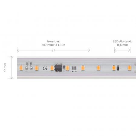 Sigor 14W/m Hochvolt LED-Streifen 2700K 25m 84LED/m IP65 230V 1100lm/m Ra90