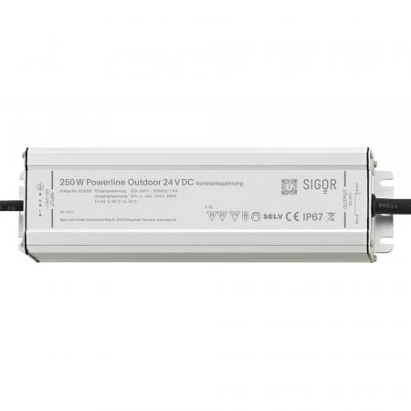 Sigor Powerline Treiber Outdoor 250W 24VDC 235x71x47mm 10,4A IP67