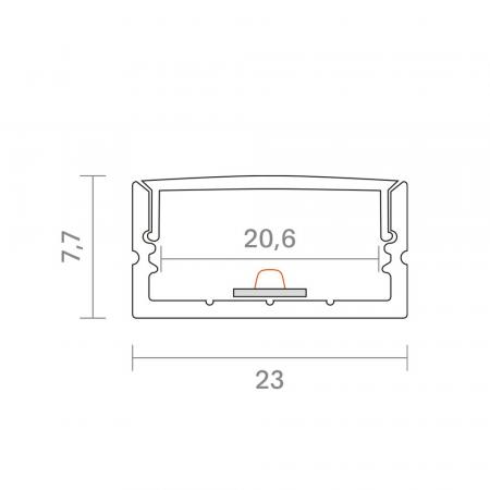 Sigor 1m Aufbauprofil 20 -  9820301
