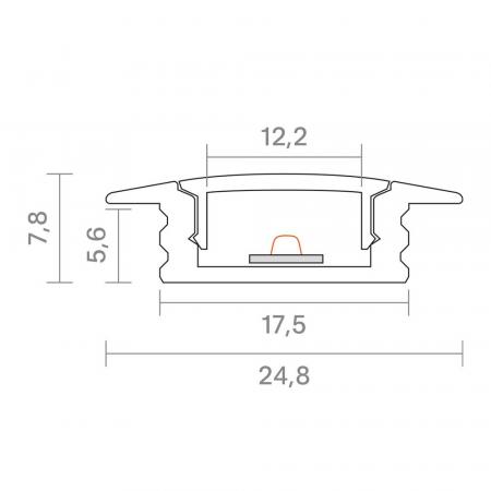 Sigor 1m Einbauprofil Flach 12 -  9820701