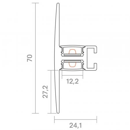 Sigor 1m Wandprofil Up & Down T 12 -  9822901