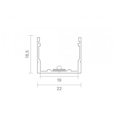 Sigor 1m Aufbauprofil 19 für Hochvoltstreifen 14W  9827601