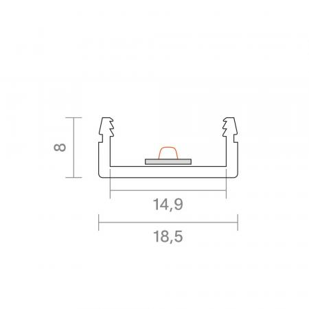 Sigor 1m Aufbauprofil 15 für Hochvoltstreifen  9828701