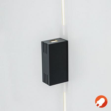 EVN außergewöhnliche Wandleuchte 2-flg  anthrazit IP54 warmweiße schmale Lichtkegel