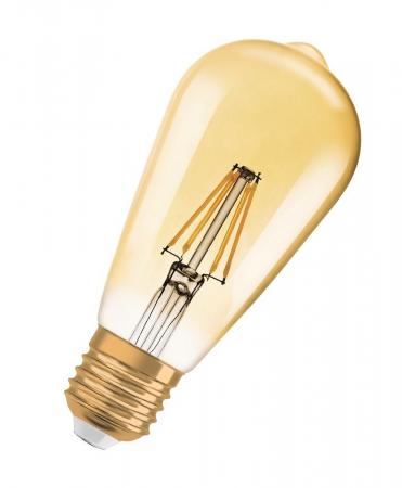 Osram E27 VINTAGE LED-Glühbirne in Kolbenform Gold-Filament 4W wie 35W extra warmweiß