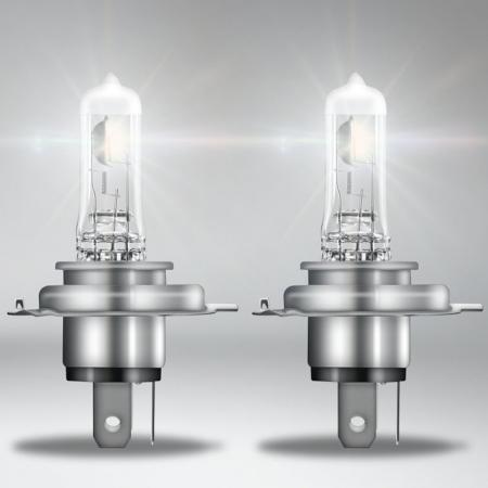 2er Pack OSRAM P43t NIGHT BREAKER SILVER H4 Scheinwerferlampe mit Leuchtweite von bis zu 130 m