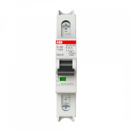 ABB SU201DC-K32 Sicherungsautomat K-Char., 14kA, 32A, 1P, UL489 für Gleichspannung bis 125 V DC