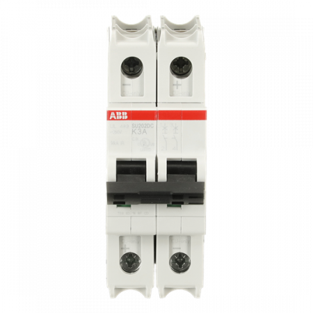 ABB SU202DC-K3 Sicherungsautomat K-Char., 14kA, 3A, 2P, UL489 für Gleichspannung bis 250 V DC
