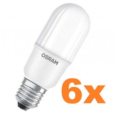 6er Pack Osram E27 LED STAR STICK 8W wie 60W warmweißes Licht - matte Oberfläche