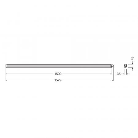 150cm LEDVANCE DampProof Slim Value 1500 50W 4000K IP65  LED Feuchtraumleuchte