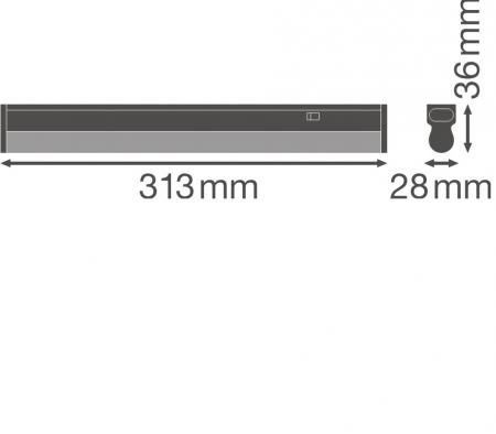 LED Lichtleiste LEDVANCE Linear Compact Switch 300 mit Schalter 4W 4000K 140° IP20