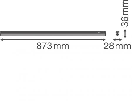 90cm LED Lichtleiste LEDVANCE Linear Compact Switch 900 12W 3000K warmweißes Licht IP20