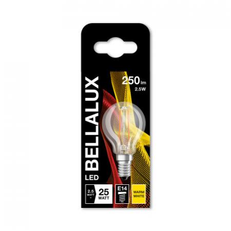 BELLALUX E14 LED Lampe 2,5W P25 Filament klar warmweiß 2700K 250lm wie 25W