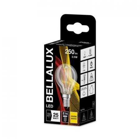 BELLALUX E14 LED Lampe 2,5W P25 Filament klar warmweiß 2700K 250lm wie 25W