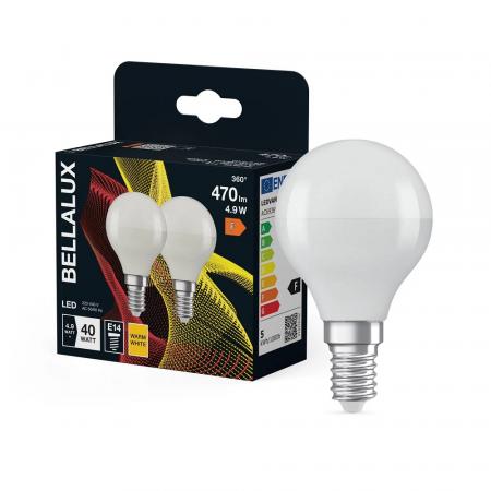 BELLALUX E14 LED Glühlampe Tropfen matt 5W wie 40W warmweiß