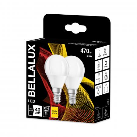 BELLALUX E14 LED Glühlampe Tropfen matt 5W wie 40W warmweiß