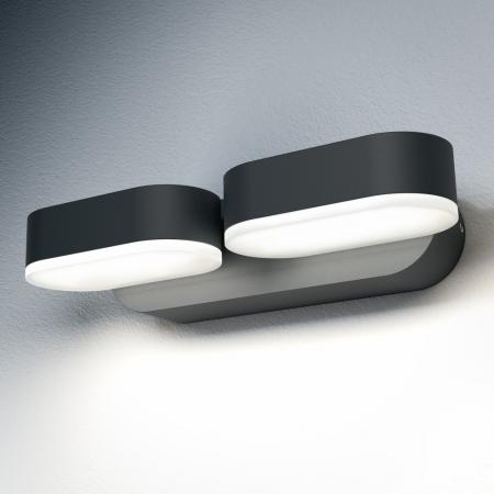 OSRAM 2-Strahlige LED Outdoor Wandleuchte Endura Style Mini Spot II 13W Anthrazit IP44 - mit 340° drehbarem Kopf, ideal für Eingangsbeleuchtung
