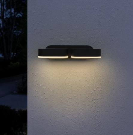 OSRAM 2-Strahlige LED Outdoor Wandleuchte Endura Style Mini Spot II 13W Anthrazit IP44 - mit 340° drehbarem Kopf, ideal für Eingangsbeleuchtung