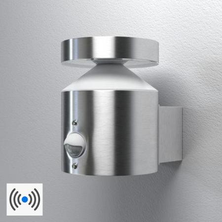 OSRAM LED Edelstahl Wandleuchte Endura Style Cylinder Wall mit Sensor - modernes Edelstahl-Design, IP44 für Eingänge und Fassaden