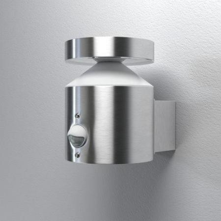 OSRAM LED Edelstahl Wandleuchte Endura Style Cylinder Wall mit Sensor - modernes Edelstahl-Design, IP44 für Eingänge und Fassaden