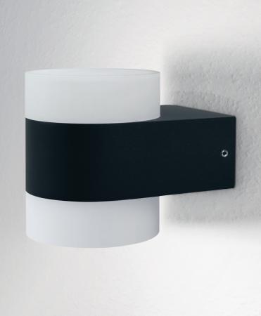 Osram Anthrazitfarbene LED Wandleuchte Puck UpDown mit warmweißem Licht IP44 von Ledvance