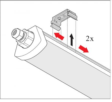 120cm LEDVANCE DampProof LED Compact 1200 23W 4000K 2800lm IP66  LED Feuchtraumleuchte -  Durchgangsverdrahtung