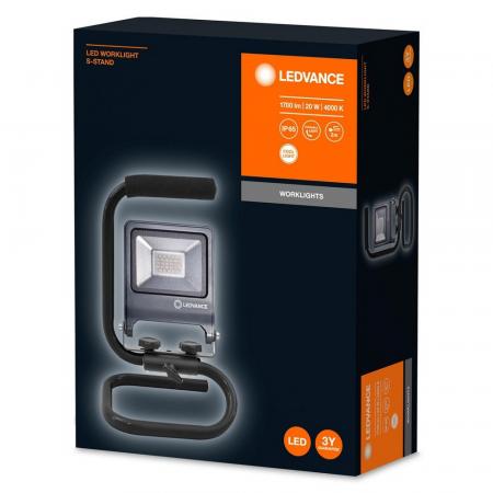 Ledvance LED WORKLIGHT 20W 840 S-STAND Floodlight mit Tragegriff 4000K IP65 dunkelgrau