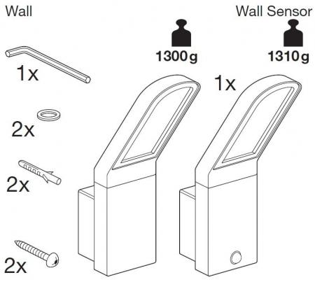 OSRAM ENDURA STYLE Wall LED Sensor Wandleuchte in Dunkelgrau