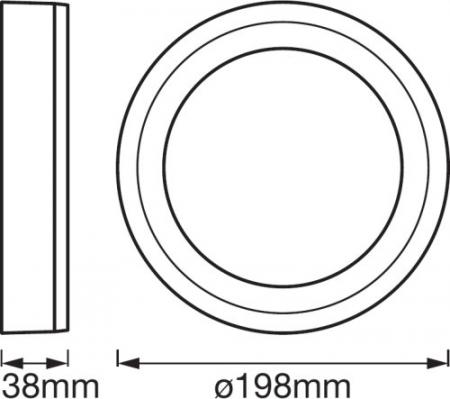 LED-Deckenleuchte mit 2 getrennten Lichtsegmenten rund weiß LEDVANCE