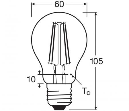 OSRAM E27 LED Filament Lampe VALUE CLASSIC 6,5W wie 60W 4000K universalweißes Licht in Birnenform