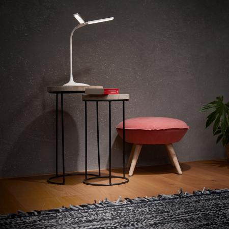 LEDVANCE PANAN Disc Double mobile LED-Tischleuchte Akku und USB-Ladekabel weiß