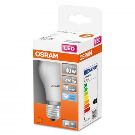 OSRAM LED Glühbirne E27 4,9W wie 40W neutralweißes Licht -  großes Schraubgewinde