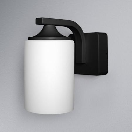 OSRAM  Traditionelle Außenwandleuchte Classic Latern mit mattiertem Glas Cylinder in Schwarz aus hochwertigem Aluminium
