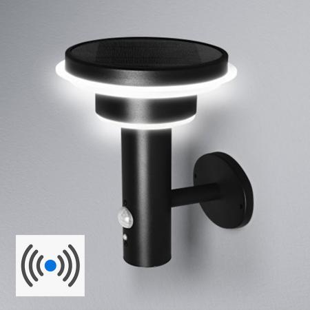 OSRAM ENDURA STYLE Solar Außenbeleuchtung 6W Modern Schwarz mit Sensor - Bewegungs- und Tageslichtsensor, solarbetrieben, ideal für Terrassen und Eingänge