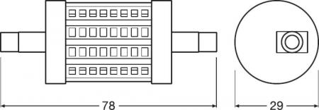 OSRAM LINE R7s LED-Leuchtmittel 78mm warmweiß dimmbar 9,5W wie 75 Watt