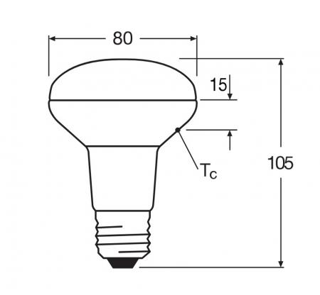 OSRAM E27 LED SUPERSTAR R80 Reflektorlampe R80 dimmbar 36° 8,5W warmweißes Licht