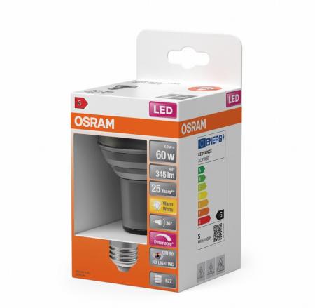 OSRAM E27 LED SUPERSTAR Reflektor R80 dimmbar 36° 4,9W wie 60W CRI90 warmweißes Licht